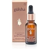 GULSHA REGENERATIVE NIGHT ROSE ELIXIR, Rosa Damascena Essential Oil for Face, Nourishes and Revitalizes the Dehydrated Skin, Increase the Skin Elasticity, Free from Chemicals, All Natural, 0.61 Fl Oz