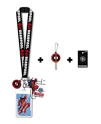 Marvel Heroes Bundle: Deadpool Lanyard, Keycap, and Lapel Pin