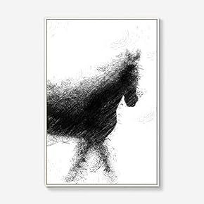 Framed for Living Room Bedroom Black Horse for