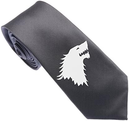 Uyoung Cool Wolf Symbol Pattern Multi-colored Men's Woven 2.5" Skinny Tie