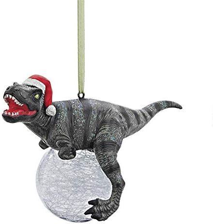 Design Toscano QS93320 Blitzer the T Rex Dinosaur Christmas Tree Ornament, Polyresin with Glass Ball, 12.5 cm - Image 3
