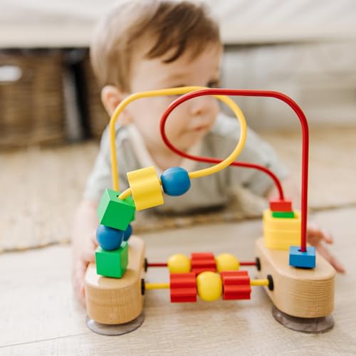 Melissa & Doug First Bead Maze - Wooden Educational Toy for Floor, High Chair, or Table Infant Maze Toy, Bead Maze Toys for Toddlers and Babies