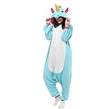 Adult Unisex Blue Unicorn Animal Kigurumi Pajamas Cosplay Birthday Party Wear S