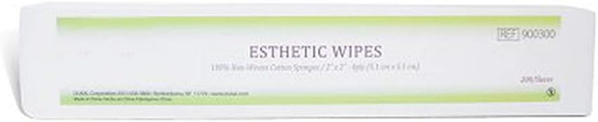 Esthetic Wipes 3" x 3". Pack of 200 absorbent wipes for spa treatments. Makeup Remover Disposable Pads. 4-ply Non-woven cotton wipes. Hypoallergenic. 100% cotton. Soft & durable.