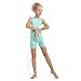 One-Piece Shiny Snowflake Bright Orange Gymnastics Leotard Biketard for Little Girl,140(7-8Y),Green