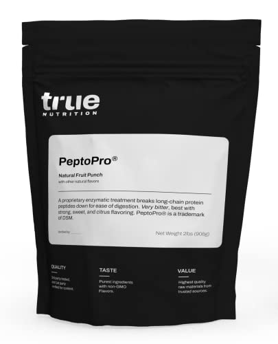 True Nutrition PeptoPro Hydrolyzed Caseinate (Fruit Punch) - 100% Milk Casein Protein Powder Peptides - Dissolves Instantly and Easily Digested - Soy Free Protein Powder - 2lb.