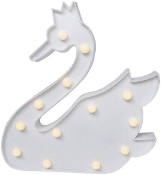 Kailya Children's Night Lights Led Swan Lights Decorative Animal Lights Desk Lamps Indoor Lighting (White)