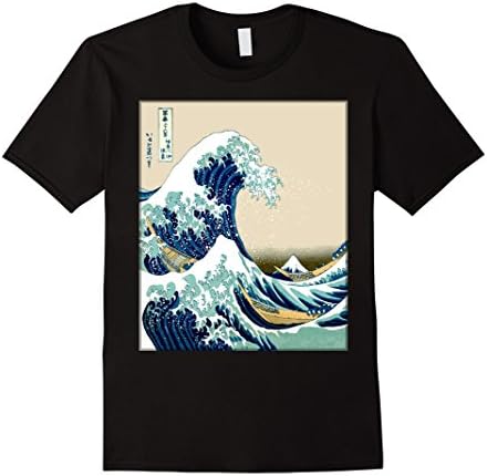 Mens Kanagawa Japanese The great wave T shirt Medium Black