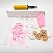 Pink Polka Dot Balloons Table Centerpieces Set Tutu Tulle Balloons With Column Base Kit for Baby Shower Girl Wedding Birthday Party Table Decorations