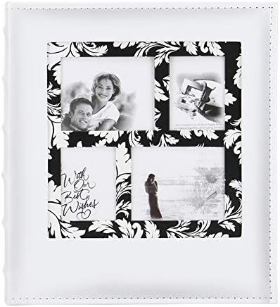 Lanpn Photo Album Holds 5x7 200 Pockets, Leather Cover Wedding Family Photo Picutre Albums for 200 5x7 inches Photos (White)