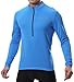 Spotti Men's Cycling Bike Jersey Long Sleeve with 3 Rear Pockets - Moisture Wicking, Breathable, Quick Dry Biking Shirt Blue