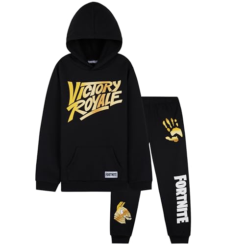 Fortnite Tracksuit Set for Boys, Teens, 2-Pc Hoodie & Joggers, Pullover Sweatshirt with Kangaroo Pocket, Gamer Gifts for Boys
