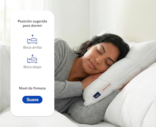 Luuna Almohada Ajustable Down Alternative, tamaño Estándar. Funda 100% algodón, Alto Confort y Relleno Ajustable. Hipoalergénica y antiácaros.