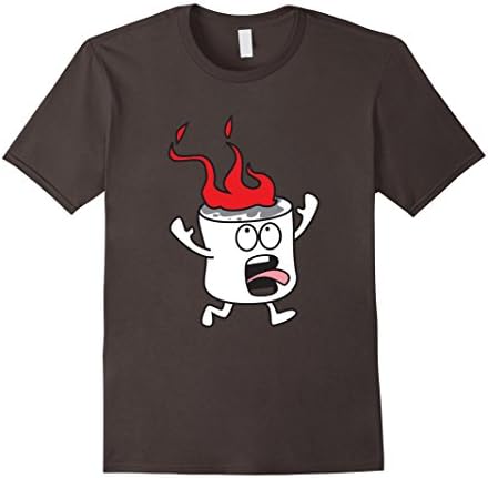 Mens Teeday: Flaming Marshmallow Smore T-Shirt Large Asphalt