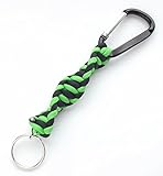 550 Paracord Spiral Survival Key Chain/Fob on Carabiner-15 Plus Colors to Choose From