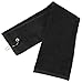 Flammi Tri-Fold Golf Towel with Clip Grommet Cotton Terry-Cloth for Golf Bag, 16 x 23.6 Inches (Black)