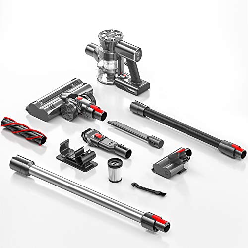 Cordless Vacuum, TOCMOC Vacuum Cleaner with 200W 22Kpa Super Suction