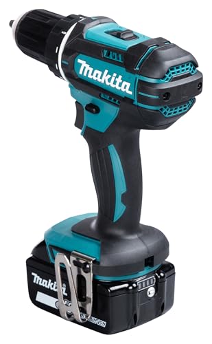 Makita DDF482RFJ Cordless Drill 18 V / 3.0 Ah, 2 Batteries and Charger in MAKPAC Black, Blue