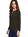 SheIn Women's Sexy Lace Up Long Sleeve Curved Hem T-Shirt Top Medium Army Green