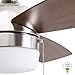 Honeywell Ceiling Fans Barcadero Modern 44 Inch Ceiling Fan with Light, Pull Chain LED Indoor Fan with 3 Blades, Maple and Brown Maple Blade Finish Options, Brushed Nickel (50616-01)