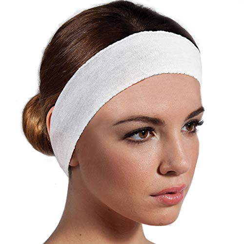 ForPro Stretch Headband, Absorbent Disposable Spa Headbands, 2.25” W x