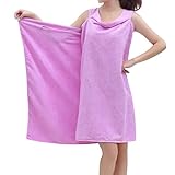Bath Towels Wrap, KCASA Microfibre Wearable Bath Towel Cover Up- Strong Water Absorption, Dry Quickly,Super Soft for Gym Sports, Camping, Travel