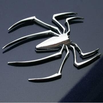 3D spider sticker car decorative sticker silver