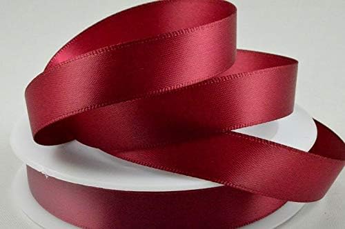 7mm x 25 Metre Rolls - Double Sided Satin Ribbon (Burgundy)
