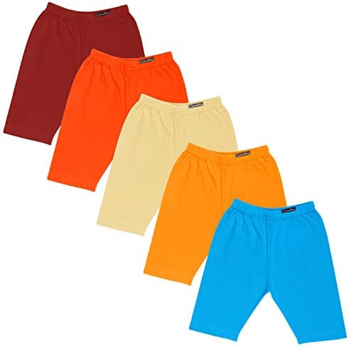 Goodtry G Girl's Cotton Cycling Shorts Pack of 5 Multicolor