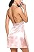 Sweetnight Sexy Halter Nightgown Satin Chemise Lace Babydoll Lingerie Sleepwear for Women