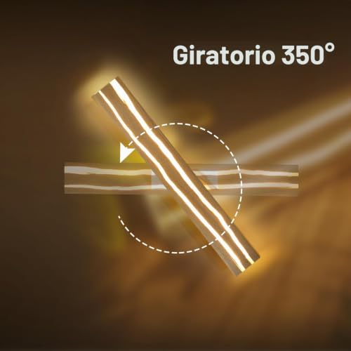 ZMH Indoor LED Wall Lamp Industrial Vintage Wall Lamp Wood Wall Lamp 8W Warm White with for Bedroom Hotel Restaurant Cafe Room