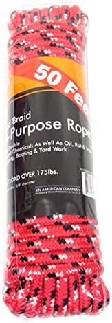 Amyco 3/8 by 50 foot Diamond Braid Multi-Purpose Nylon Utility Rope, Assorted Colors