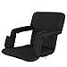 ZENY Set of 2 Portable Stadium Seat Chair for Bleachers or Benches,Folding Reclining Seat Black Bleachers 5 Positions,Padded Cushion Backs and Armrest Support and Bottle Pocket (Black 2 Set)