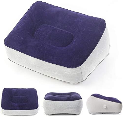 Travel Foot Rest Pillow - Leg Up Footrest for Travel Office & Home Leg Up Footrest Recliner Relax Cushion, Blue