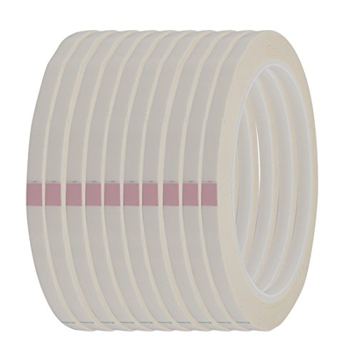 uxcell 3mm Width 50m Long Single Sided Strong Self Adhesive Mylar Tape White 10pcs