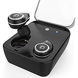 PunkBuds True Wireless Earbuds, Mini Bluetooth Headphones W/ Charging Case &amp; Built-In Noise Cancelling Mic for iPhone and Android|Great for Running &amp; Sport|Small, Discreet &amp; Secure[Black]