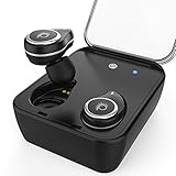 PunkBuds True Wireless Earbuds, Mini Bluetooth Headphones W/ Charging Case & Built-In Noise Cancelling Mic for iPhone and Android|Great for Running & Sport|Small, Discreet & Secure[Black]