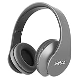 Ifecco Bluetooth Headphones, 4 in 1 Upgrade Bluetooth Foldable Over-ear Headsets with Micro Support SD/TF Card for Bluetooth-enabled Devices (Cool Gray)