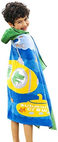 Kids Beach Towel Hooded Poncho Boy Girl Cotton Bathrobe Swim Wrap Bath Blanket