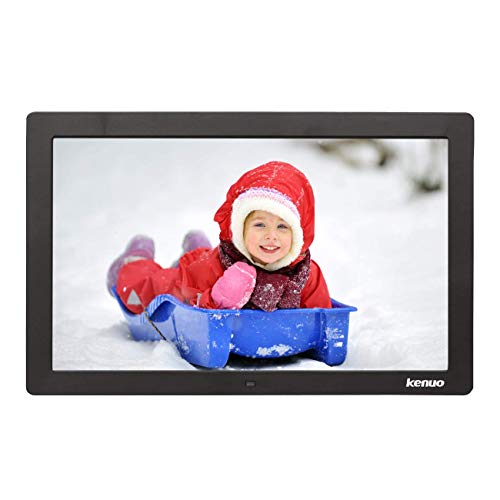 Digital Photo Frame 15 Inch,Kenuo Advertising Media Player 16:9 with 1280 x 800 HD LED Screen & Remote Control and Auto On/Off Timer - Black