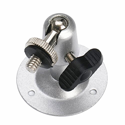 BeElion-2Pack-Metal-Wall-Mount-Bracket-Silver-for-CCTV-Oculus-Rift-Small-Mount-CameraSwivel-Ball-Head