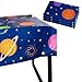 Blue Panda Outer Space Plastic Tablecloth - Durable Disposable Table Cover - Galaxy Planet Print for Space Party Decoration - Pack of 3, 54 x 108 in
