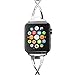 For Apple Watch 38mm, Greatfine Bling stainless steel featuring crystals inset at bracelet Replacement Women Watch band for Apple Watch Series 3 2 1-38MM Silver