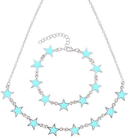 LightOnIt Magic Fairy in the Dark Bling Bling Star Necklace Bracelet Set