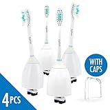 Replacement Brush Heads Generic Philips Sonicare e-Series e7000 e9000 e5000 e5300 e5500 e5700 a4000 e3000 Fits Advance Essence Elite CleanCare Xtreme Plaque Removal Gum Health 4pcs