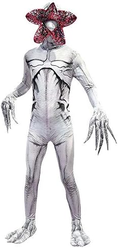 Halloween Demogorgon Cosplay Costume Bodysuit Stranger Things Season 3 Zentai Jumpsuit with Mask for Kids&Adult