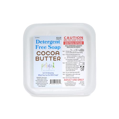Primal Elements Detergent Free Cocoa Butter Soap Base - Moisturizing Melt and P…