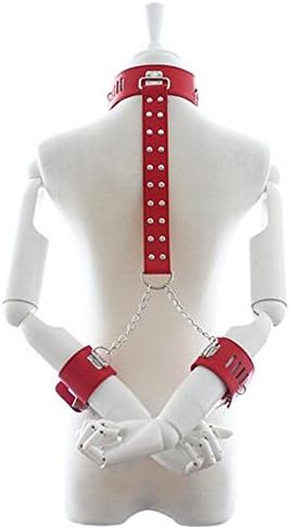 Lsinyan Leather Adjustable Hands and Neck Back Chain Toy (Red)