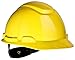 3M Hard Hat, Yellow, Lightweight, Adjustable 4-Point Ratchet, H-702R