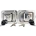 Pair Junior Size Flush Mount Paddle Handle Stainless Steel Locking Door Latch Heavy Duty Premium 304 Grade Stainless with Interior Safety Release Compatible w Toolboxes and Trailer Compartment Door